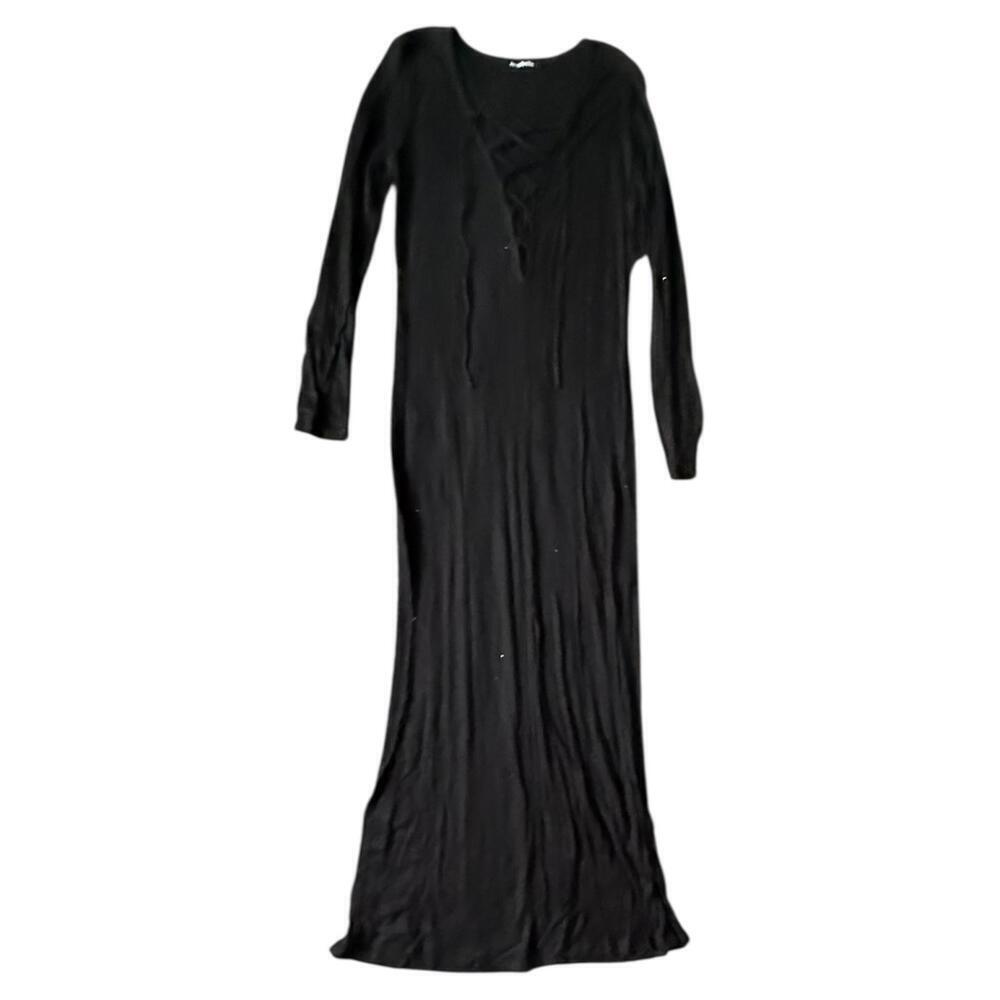 Annabelle Ribbed Knit Lace-Up Maxi Dress – Size Large